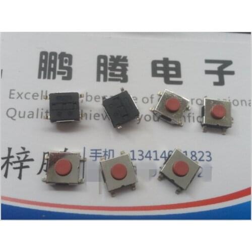 10PCS/lot Imported Taiwan-made light touch patch 4-pin switch 6*6*3.1 display key switch micro switch red
