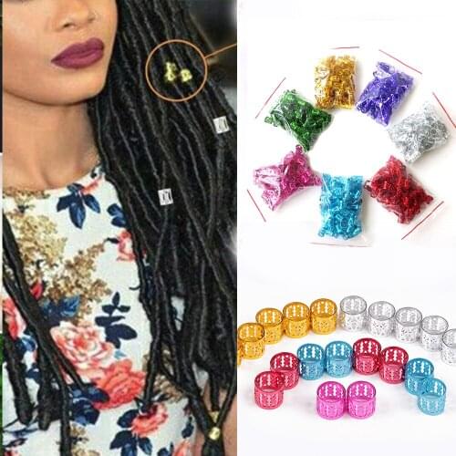 100Pcs Ring Extensions Hair Jewelry for Braids Rings for Braids Dreadlock Accessories Rings in Pigtails Beads for Dreadlocks