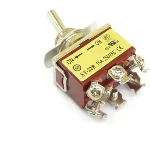 2PCS 15A 250VAC Double-Pole Double Throw ON-ON Toggle Switch Screw Hand Reset