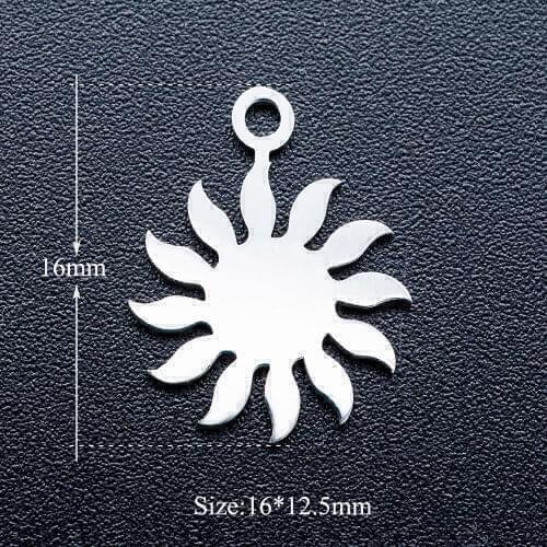 5pcs/lot 316L Stainless Steel Sun DIY Charm Pendant Wholesale Factory Direct Selling OEM Order Accepted Pendants for Necklaces