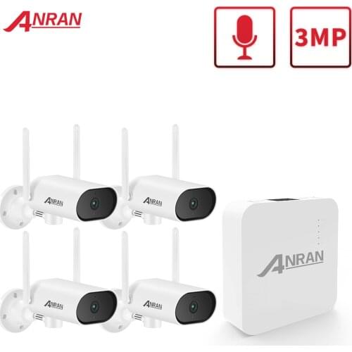 ANRAN 3MP Pan & Tilt Security Camera Set CCTV Video Camera Kit Wifi Mini NVR Outdoor Wireless Surveillance Camera System