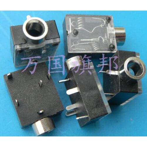 Free Delivery.Dual channel stereo audio headset jack 3.5 mm 5 feet without thread nut