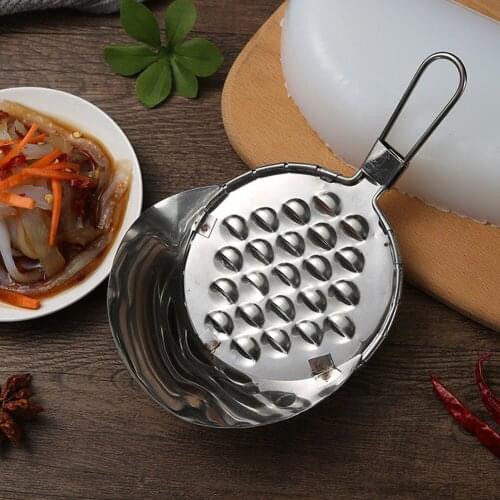 Household Cold Noodle Scraper Stainless Steel Roton Macroporous Knife Scraping Tool Household Bean Jelly Scratch Knife