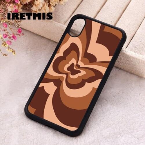 Iretmis 5 5S SE 2020 Phone Cover Case for iPhone 6 6S 7 8 Plus X Xs XR 11 12 Mini Pro Max butterfly heart love infinity brown