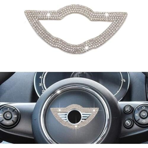 Bling fashion girly Car Steering Wheel Decorative Diamond rhinestones Sticker Accessories, Bling Emblem Logo Badge for Women