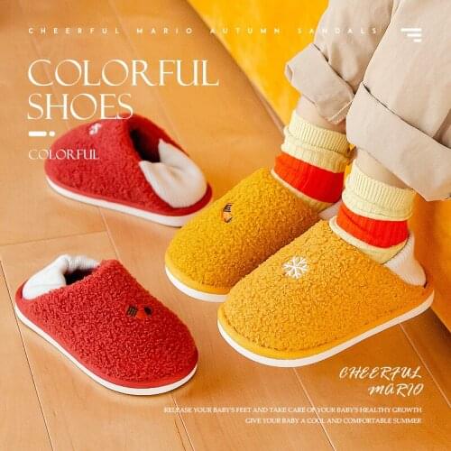 CheerfulMario Childrens Cotton Linen Slippers Boys Girls Floor Non-slip Cotton Slippers