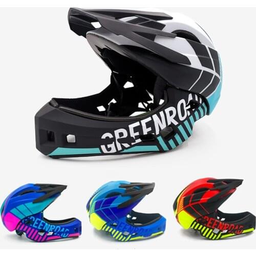 MTB Children Full Face Bicycle Helmet Visor OFF-ROAD Detachable Kids Adult Ultralight Mountain Bike Downhill Cycling Helmet
