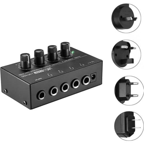 HA400 4 Channels Mini Stereo Headphone Amplifier with Power Adapter US/UK/EU/AU 831D