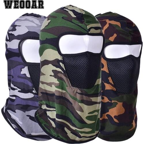 WEOOAR Camouflage Army Tactical Cap Mens Balaclava with Print Winter Hats Beanie for Women Bonnet Full Face Ski Mask Hood MZ217