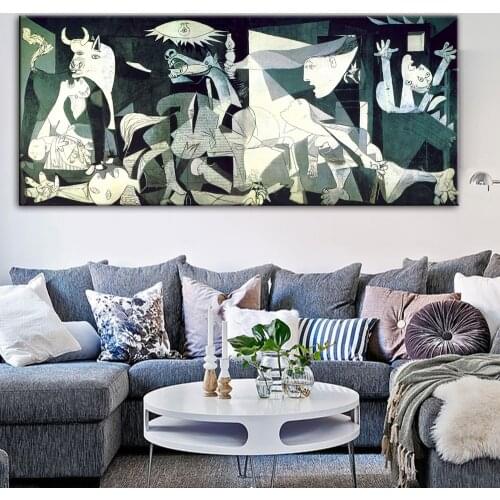 Picasso Famous Guernica Art Paintings on Canvas Abstract Prints and Posters Wall Art Picture Artwork for Living Room Home Decor