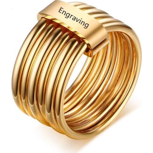 Stainless Steel Rings For Women And Men Six Ring Bride & Bridegroom Wedding Anel Luxury Jewelry Accessories Size 6-9