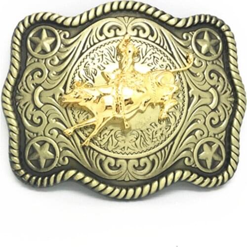 Western cowboy gold color zink alloy Belt Buckle for men women personality horse cow eagle deer belt waistband link Buckles