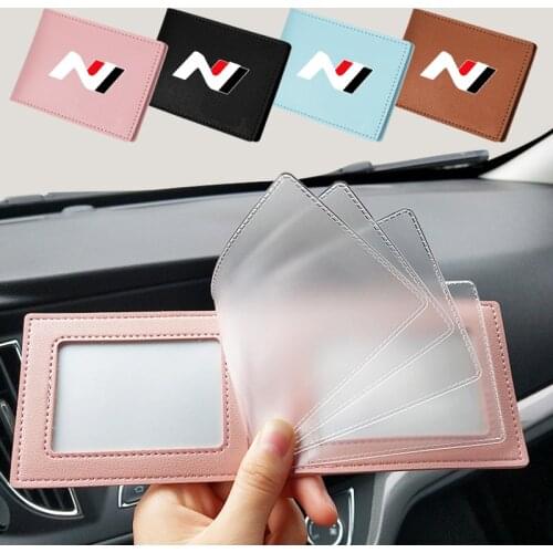 4 colcor Car Driver License Holder Leather Cover case for Hyundai N sports I30 Elantra Tucson Solaris IX35 Sonata Tiburon