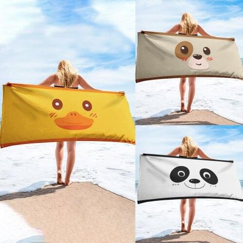 Fashion Cute Animal Children Microfiber Printed Bath Towels Drying Quicky-Dry Microfiber Towel Good Quality Summer Beach Towel