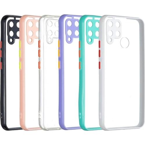 Soft Bumper Hard PC Clear Shockproof Phone Case for OPPO Realme C12 / C15 / Narzo 20 Transparent Phone Shell Cover