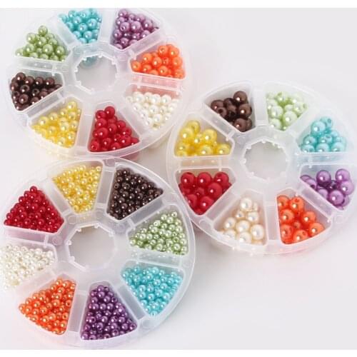4/6/8mm 160/400/1500pcs ABS Pearl ABS Round Beads Set With No Holes For Jewerly Making Necklace Supplies For Women Decration