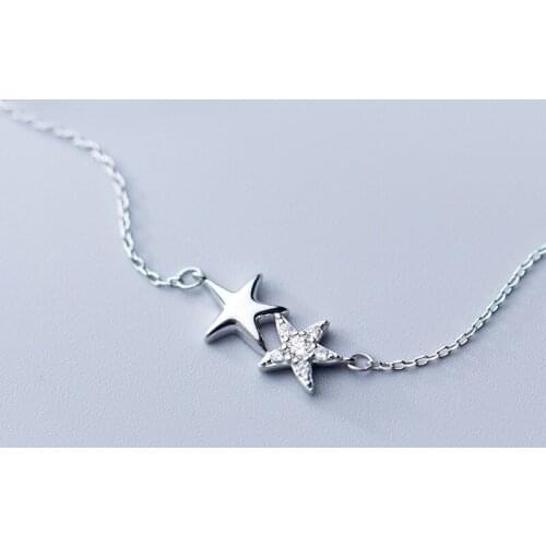 MloveAcc Women Fashion Ocean Style Starfish Sea Star CZ Necklaces 925 Sterling-Silver-Jewelry