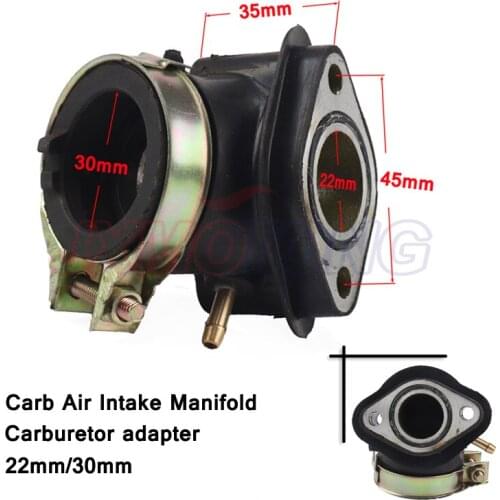 Carb Air Intake Manifold Pipe Inlet Carburetor adapter 30mm/22mm For Honda GY6 125 150cc Scooter free shipping