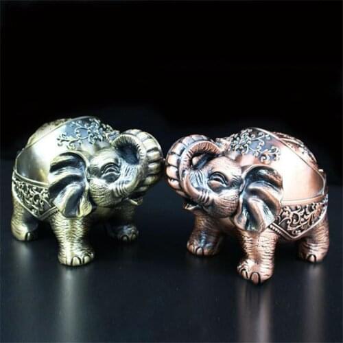 Home Decor Ashtray Creative Metal Elephant with Lid Ashtray Office Home Smoking Accessories cenicero пепельница для авто asbak