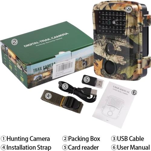 PR-600C Hunting CameraMini Trail Camera 12MP HD Infrared Game Tracking Camera With Night Vision Waterproof Surveillance