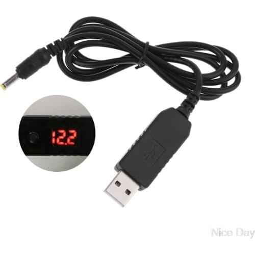 QC3.0 USB to 5V-12V Adjustable Voltage 4.0x1.7mm Power Cable for WiFi Router LED My21 20 Dropship