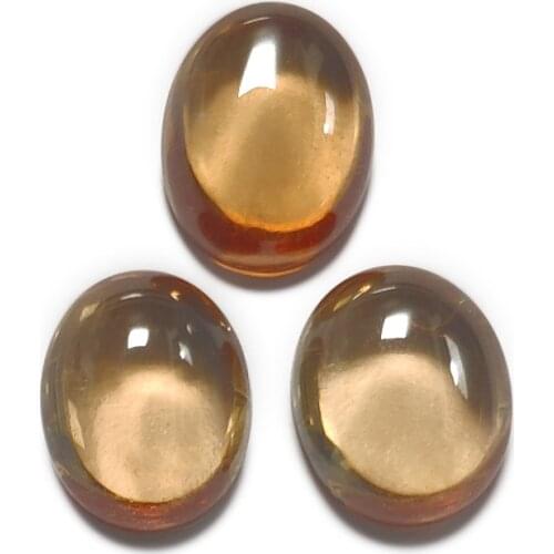 Size 4x6~9x11mm Oval Shape Champagne Cabochon Synthetic Cubic Zirconia