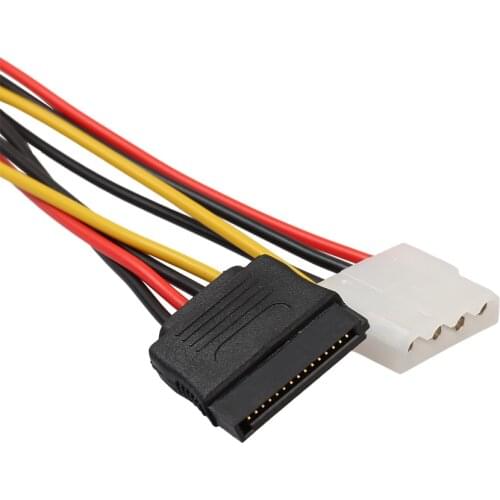 2 Pieces 15 Pin Sata Male To Sata Female And 4Pin LP4 Power Splitter Y Cable