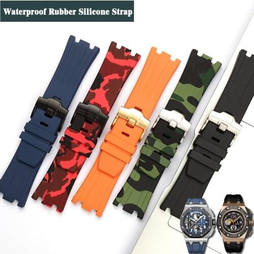 Waterproof Rubber Silicone Male 28mm Strap Watch Accessories Best For Audemars Piguet Royal AP Watch Offshore Camouflage Strap
