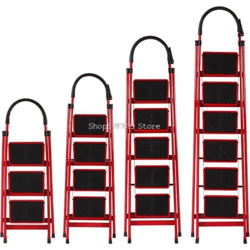 Ladder Family Folding Thickened Indoor Multi-functional Telescopic Herringbone Ladder Four Step Five Step Ladder Engi