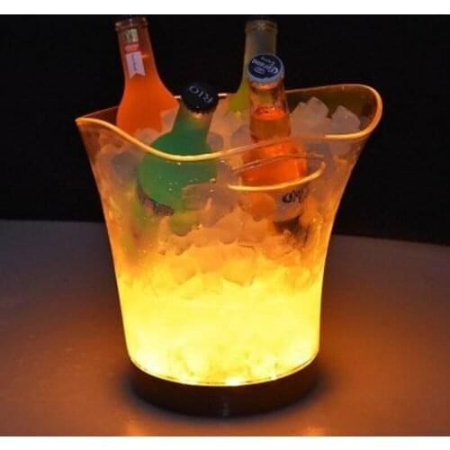 LED Ice Bucket 5.5L Wine Cooler Colors Changing Champagne Wine Ice Buckets For Party Home Bar Nightclub Light Up Whiskey Holder