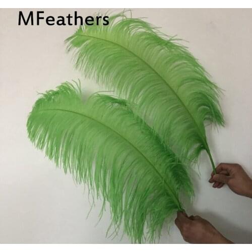 Thick Rod 50pc/lot Apple Green Dyed Ostrich Feathers 65-70cm 26-28inch Natural Plumas Wedding Christmas Party Decorations Craft