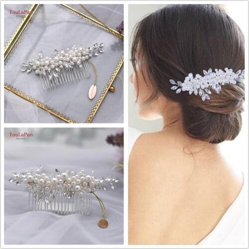 TOPQUEEN HP13 Charming Headwear Rhinestone Hair Comb Wedding Hair Jewelry Bridesmaids Accessories Pearls Trendy Hair Clip