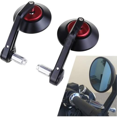 Universal 7/8" 22mm Round Bar End Mirrors Rear View Side Mirrors Motorcycle Motorbike Scooter For Honda Harley Cafe Racer Bobber