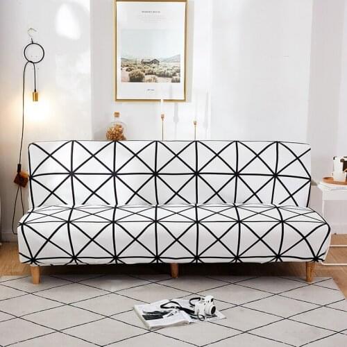 All-inclusive Stretch Sofa Slipcovers Anti-dirty Armless Folding Sofa Bed Cover for Living Room