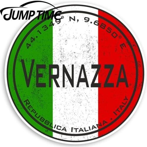 Jump Time Vernazza Italy Vinyl Stickers - Italian Flag Sticker Luggage Window Bumper Decal Waterproof Car Accessories