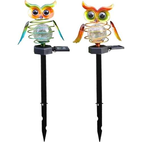 Solar Animal Owl Shape Garden LED Stake Light Lawn Lamp Waterproof Porch Light