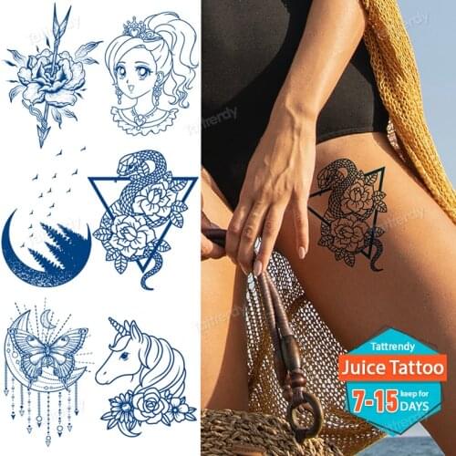 Temporary Tattoos Juice Ink Natural Fake Tattoo Semi-non-reflective Tattoo Body Art Painting Sexy Cute Small Hand Tattoo Sleeve