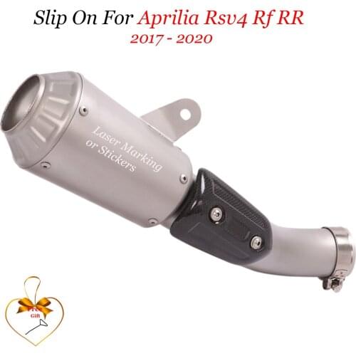 Slip On For Aprilia Rsv4 Rf Rr 2017 - 2020 Motorcycle Gp Racing Exhaust System Modify Link Muffler Tube With Carbon Fiber Cover