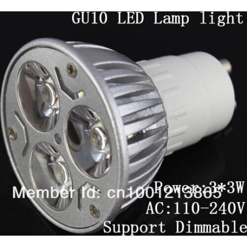 High Lumen 3*3W MR16 GU5.3 LED 220V 12V 9W 12W 15W GU10 LED LAMP LED SPOTLIGHT WARM WHITE COOL WHITE