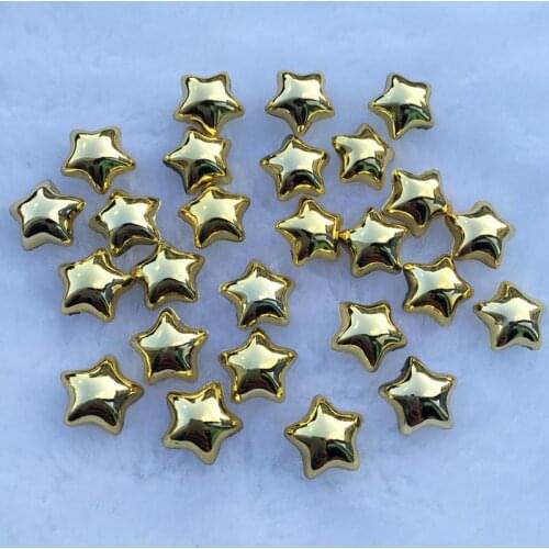30pc / pack Five-pointed Star jewelry Acryl gold / silver two-color optional 12mm -S90