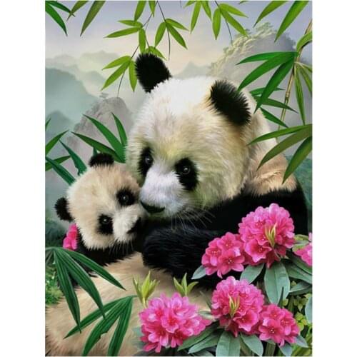 Animals diamond painting pandas rhinestone embroidery mother child mosaic sticker decor diamond tapestry posters wall papers