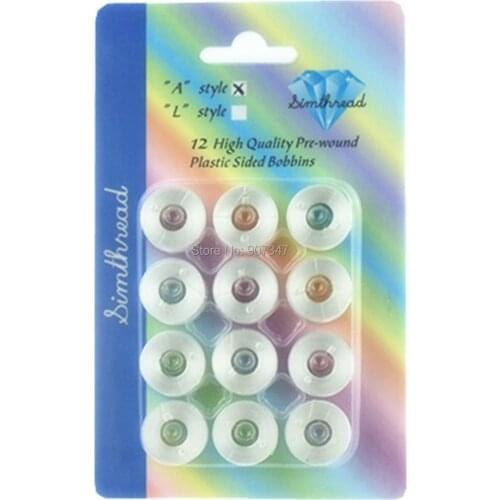 12 PREWOUND MACHINE EMBROIDERY THREAD BOBBINs thread for Brother, Babylock, Janome, Juki etc embroidery machines