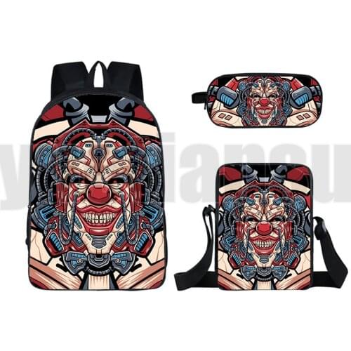 16 Inch Colorful Abstract Animal Backpack 3D Anime Travel Bookbag Bagpack School Bag 3 Pcs Set Dragon Pencil Case Shoulder Bag