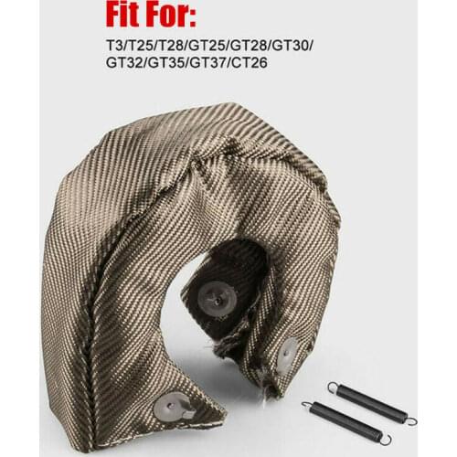 1x Titanium Lava Fiber Turbo Blanket Heat Shield Barrier Turbocharger Cover Wrap