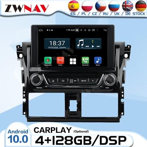 2 Din Carplay Android 10.0 Radio Receiver For Toyota Yaris 2013 2014 2015 Audio Stereo Video Player CAR GPS Navigation Head Unit