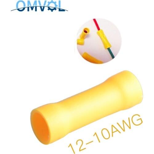 20pcs BV5.5 12-10AWG Insulated Straight Wire Butt Connector Electrical Crimp Terminals