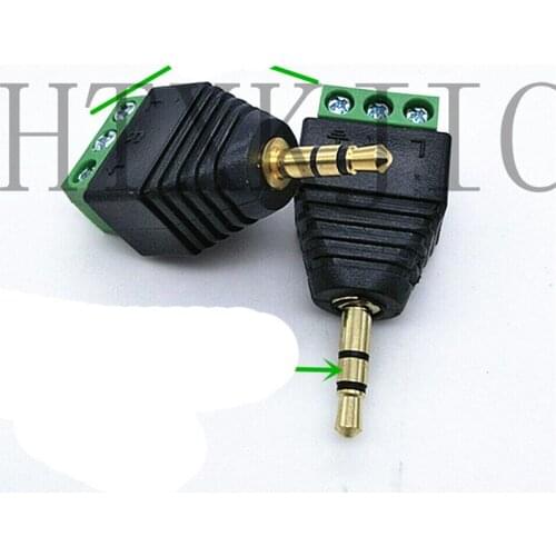3.5mm 3ploe 1/8 Inch Stereo Male Plug to AV Screw Video Balun Terminal Jack 3.5 mm Male 3 pin Terminal Block Plug Female