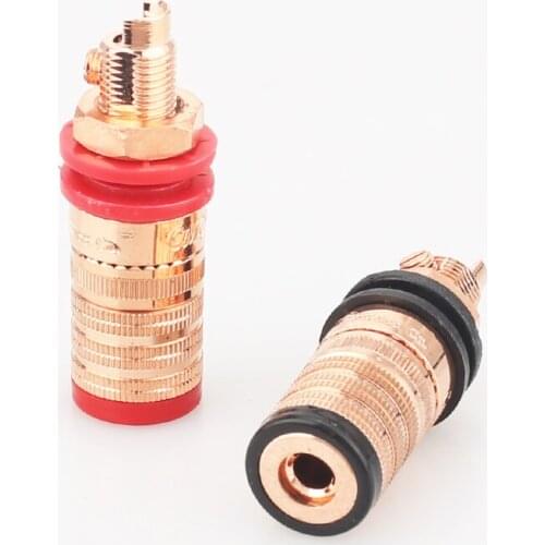 4Pcs CMC-838-S-CU-R Pure copper Amplifier Speaker Terminal Binding Post Socket