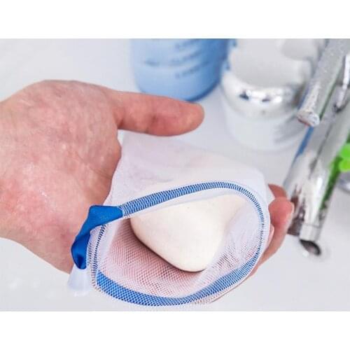 5pcs Facial Cleanser Manual Foaming Net Bag Wash Face Soap Liquid Soap Whipped Mousse Shower Gel Bath Shower Blister Bubble Mesh