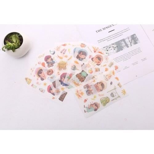 6pcs Lovely girl paper sticker Organizer Calendar Diary Book Planner Scrapbook Decoration Diary Sticker papeleria